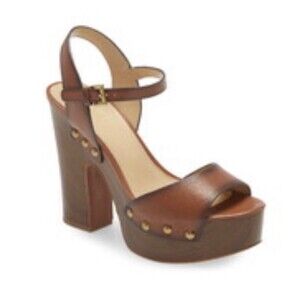 MICHAEL Michael Kors Brown “Leonor” Platform Sandals - Size 6M - Wood Block Heel